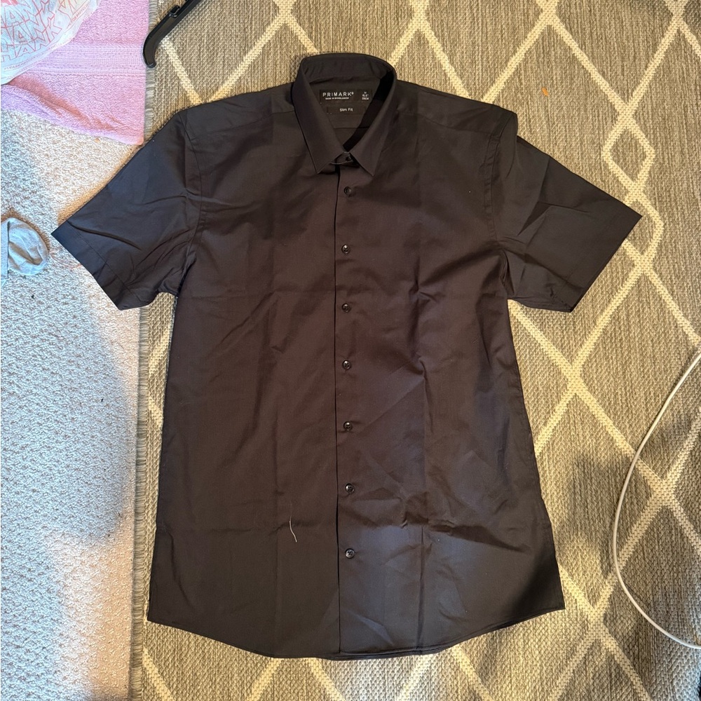 Men Primark Short Sleeve Black Shirt